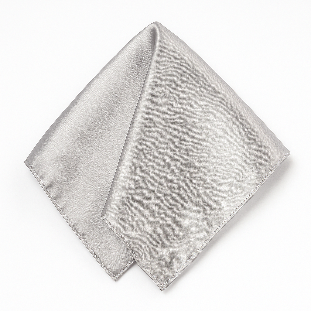 Mens POCKET SQUARE Party Silk Suit Handkerchief Kerchief Hanky Wedding - Silver V563-19462-07