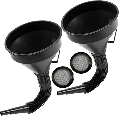 2x Car Auto Motorcycle Plastic Flexible Spout Gas Oil Water Fuel Funnel Tool Kit V563-1961-2PCS