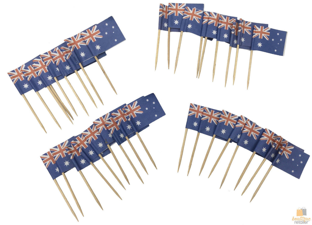 50pcs AUSTRALIA FLAG Food Picks Toppers Australia Day Aussie Party Decoration V563-19610-1PK