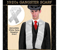 Mens Gatsby 1920s Hollywood Gangster White Scarf Silky Soft with Tassels Costume V563-19762