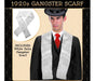 Mens Gatsby 1920s Hollywood Gangster White Scarf Silky Soft with Tassels Costume V563-19762