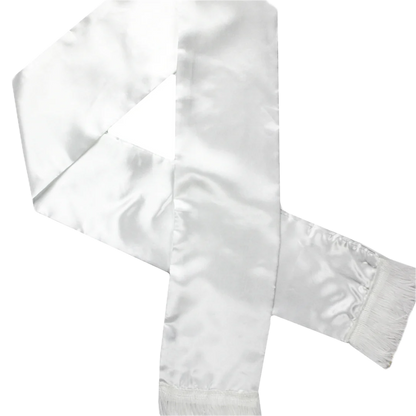 Mens Gatsby 1920s Hollywood Gangster White Scarf Silky Soft with Tassels Costume V563-19762