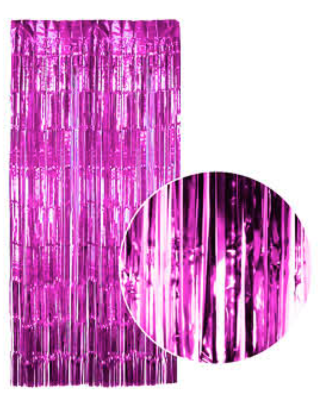 Tinsel Curtain Foil Metallic Fringe Backdrop Party Door Decorations - (200cm x 100cm) - Hot Pink V563-19850-HTPNK