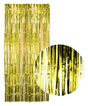 Tinsel Curtain Foil Metallic Fringe Backdrop Party Door Decorations - (200cm x 100cm) - Yellow/Gold V563-19850-YLWGLD