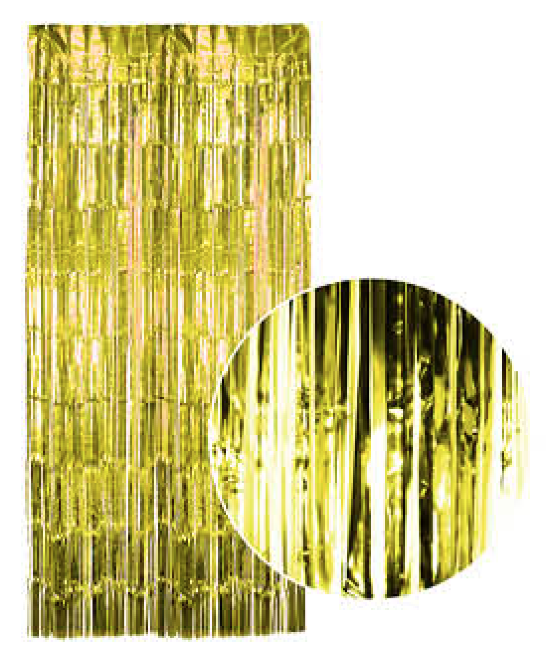 Tinsel Curtain Foil Metallic Fringe Backdrop Party Door Decorations - (200cm x 100cm) - Yellow/Gold V563-19850-YLWGLD