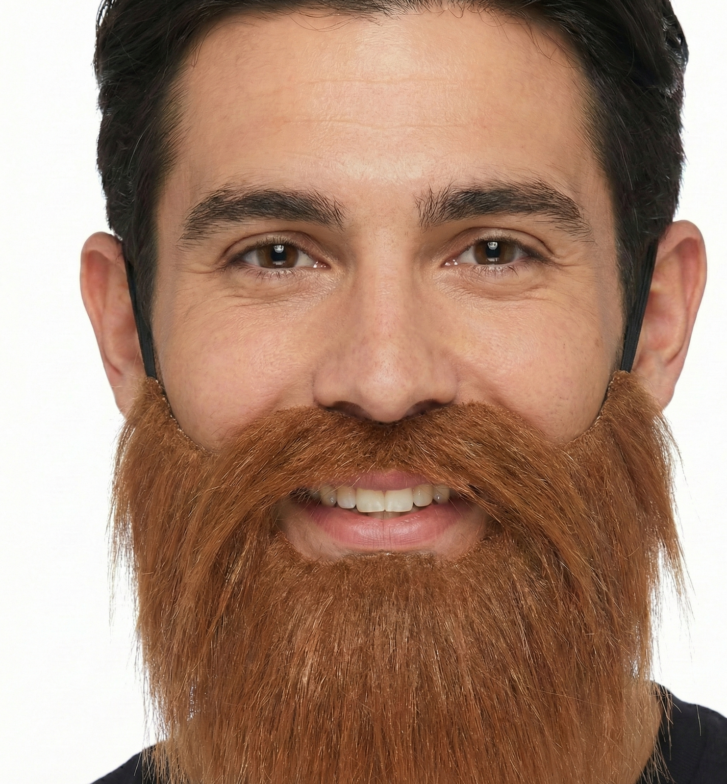 PARTY BEARD Moustache Costume Fancy Dress Mustache Halloween Fake Facial Hair - Brown V563-19960-BRWN