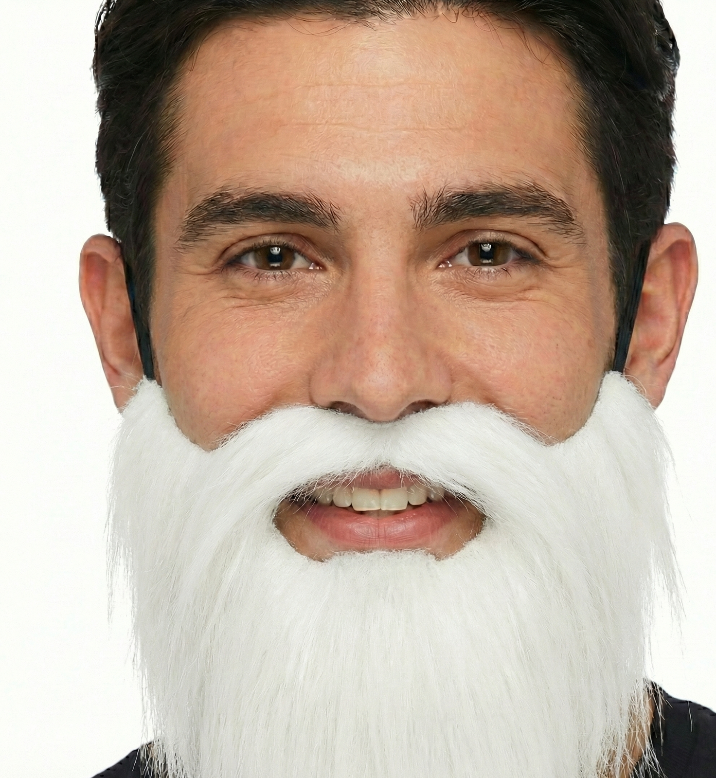 PARTY BEARD Moustache Costume Fancy Dress Mustache Halloween Fake Facial Hair - White V563-19960-WHT