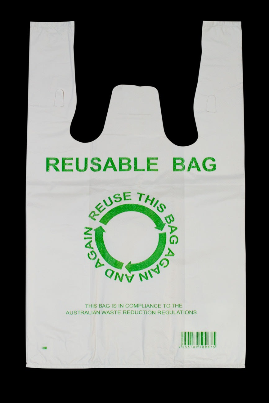 500pcs 33x55cm Eco Design Reusable Plastic Singlet Shopping Bags Grocery Carry Checkout V563-1BOX-LF2700-L