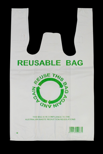500pcs 33x55cm Eco Design Reusable Plastic Singlet Shopping Bags Grocery Carry Checkout V563-1BOX-LF2700-L