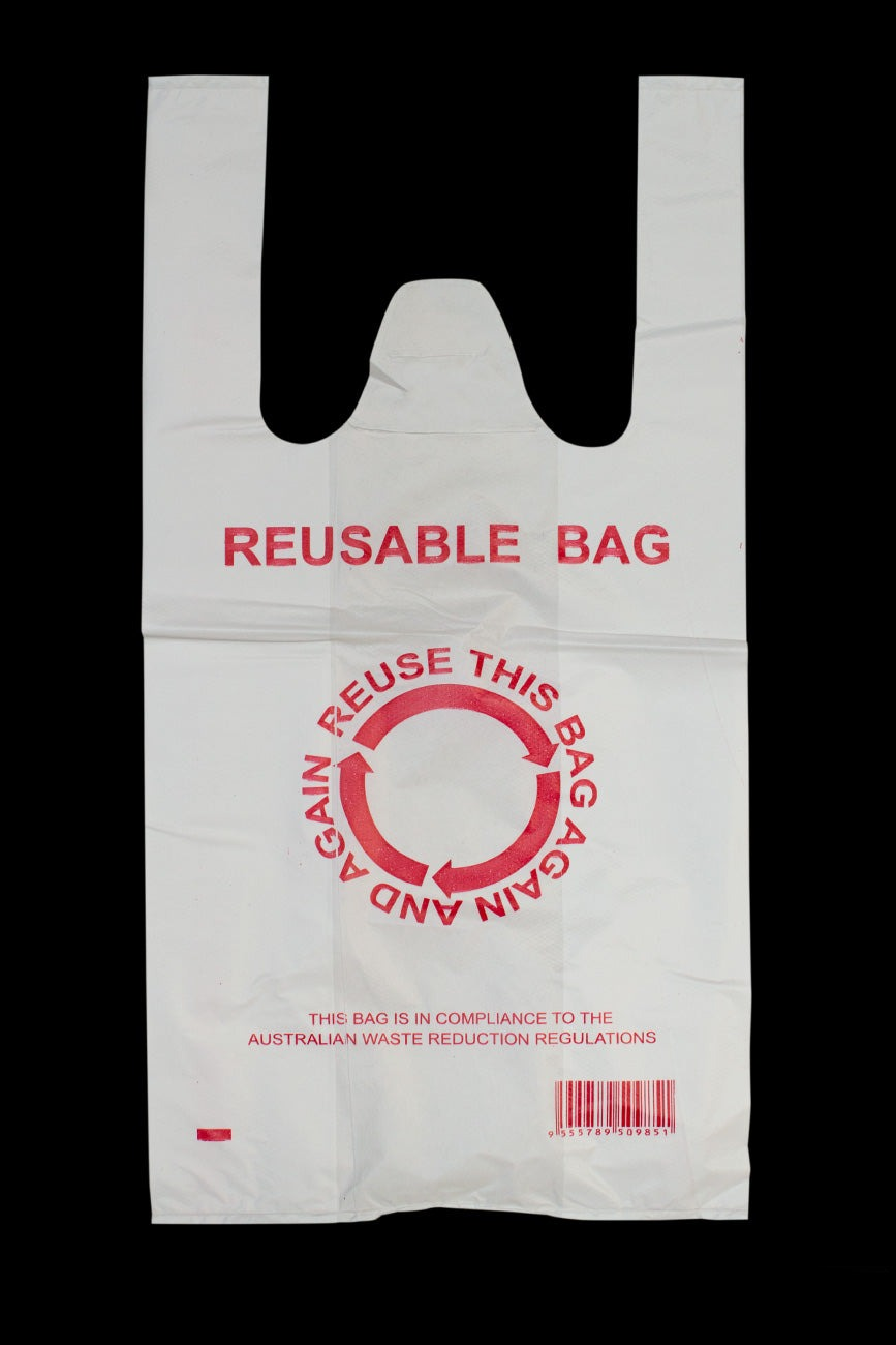 900pcs 22x42cm Eco Design Reusable Plastic Singlet Shopping Bags Grocery Carry Checkout V563-1BOX-LF2700-S