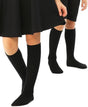 Knee High School Socks for Girls Boys Plain Cotton Rich Kids Seamless No Seam - 2-8 (Black) V563-1KHSOX-BLK2-810YRS