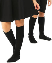 Knee High School Socks for Girls Boys Plain Cotton Rich Kids Seamless No Seam - 6-11 (Black) V563-1KHSOX-BLK6-1112YRS
