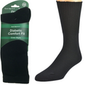 1 Pair DIABETIC BAMBOO Socks Work Socks Medical Loose Top Crew Cushion BLACK - 6-11 V563-1XBR-DBWSKS-6_11