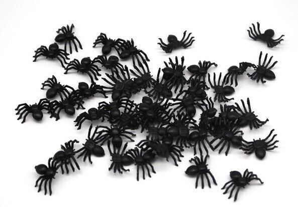 MINI FAKE SPIDERS Trick Halloween Scary Arachnids Joke Prank Small Gag Toy Bug V563-20270-5PACKS