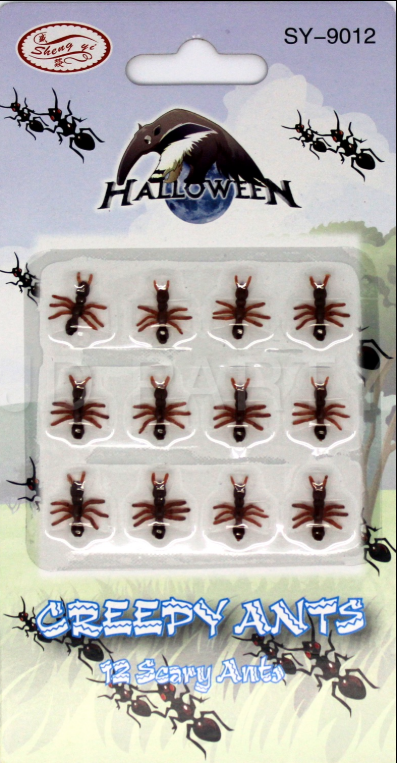 MINI FAKE ANTS Trick Halloween Scary Creepy Joke Prank Small Gag Toy Bug - 48 Ants V563-20275-48ANTS