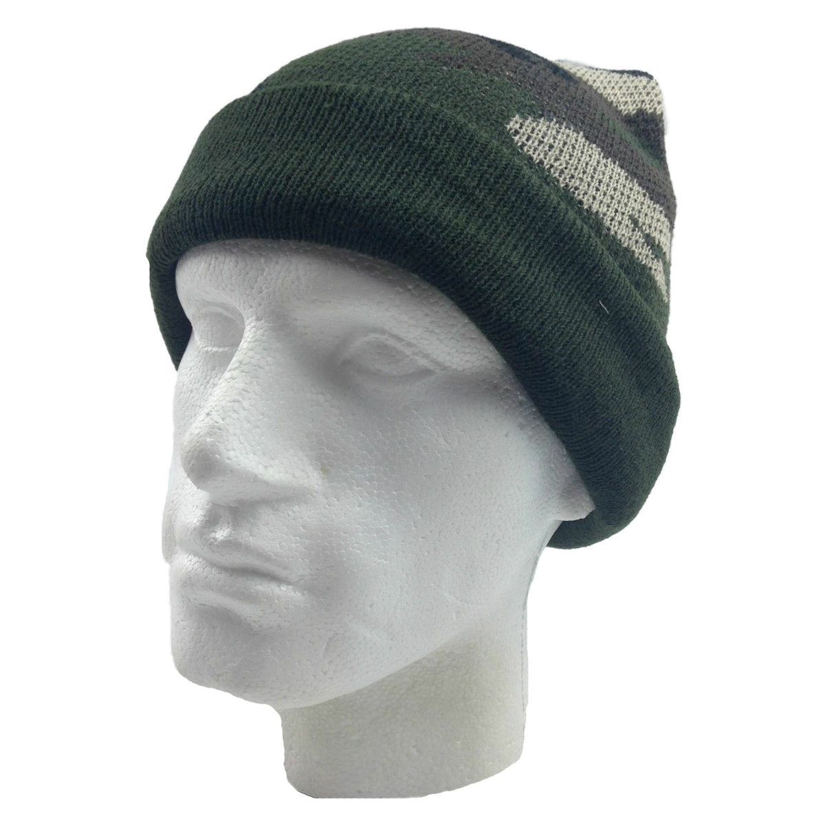 Camo Beanie Hat Winter Ski Army Military Fishing - Army Green Camouflage V563-2042-GRNCAMO
