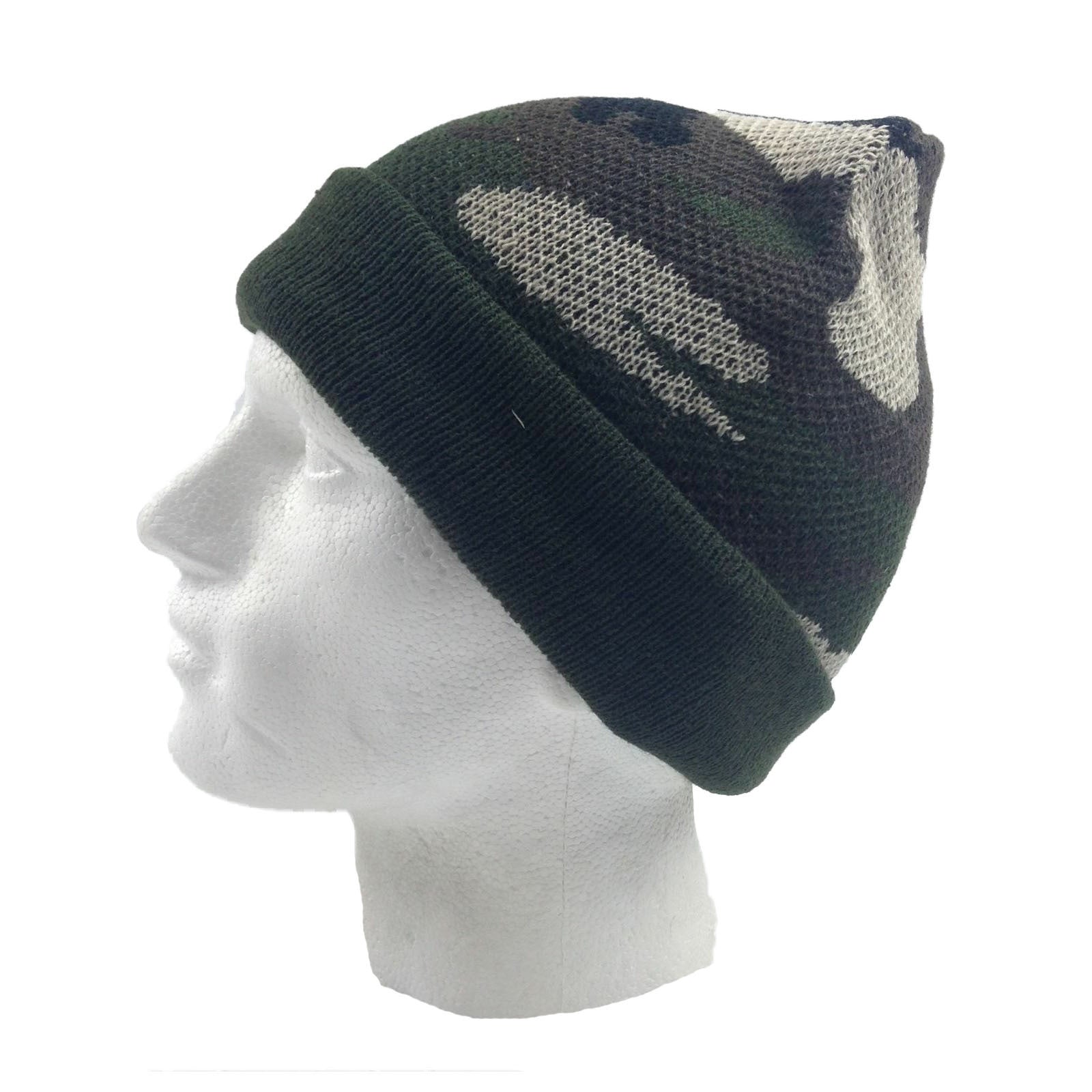 Camo Beanie Hat Winter Ski Army Military Fishing - Army Green Camouflage V563-2042-GRNCAMO