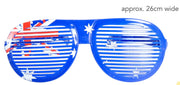 12x Jumbo Party Costume Glasses - Australian Flag Design - Wayfarer Oversized 26cm Wide V563-20426_12X