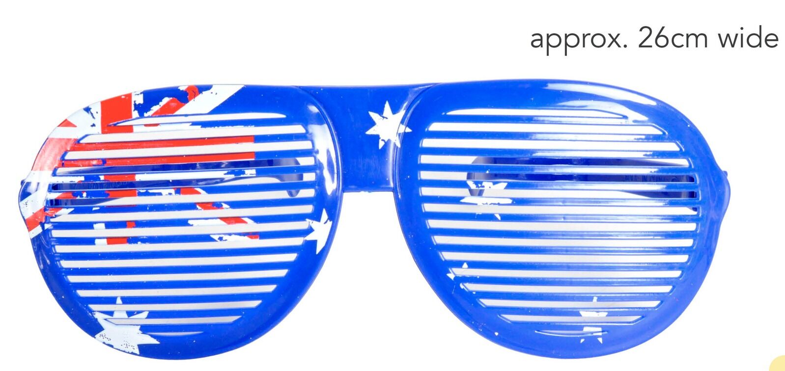 12x Jumbo Party Costume Glasses - Australian Flag Design - Wayfarer Oversized 26cm Wide V563-20426_12X