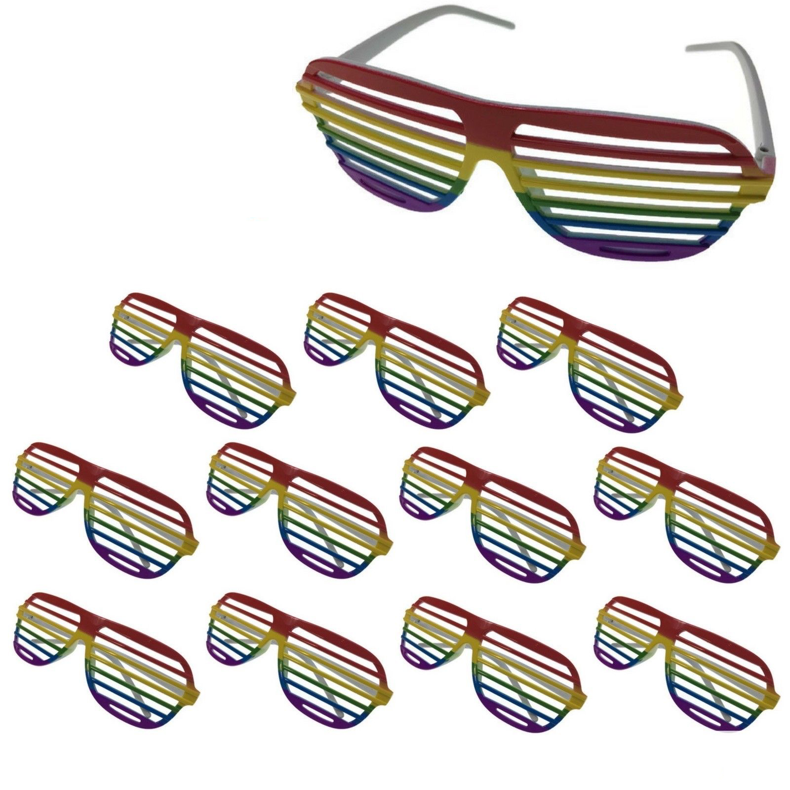 12x RAINBOW GLASSES Sunglasses Mardi Gras Gay Pride LGBT Party Costume BULK V563-21036-12PK
