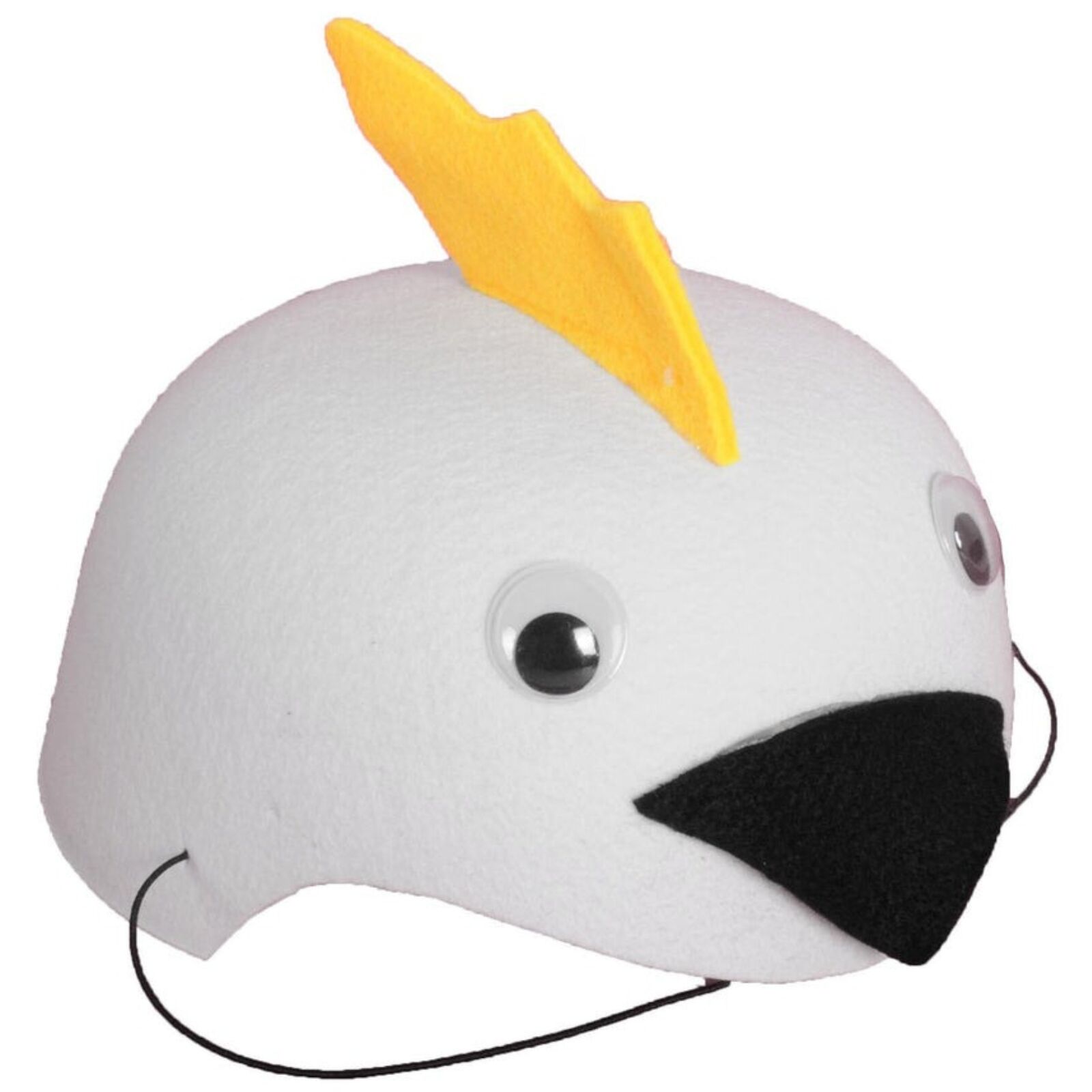 1x 55cm Cockatoo Animal Hat Costume Accessory | Felt | Elastic Chin Strap | Australian Theme V563-21110-30