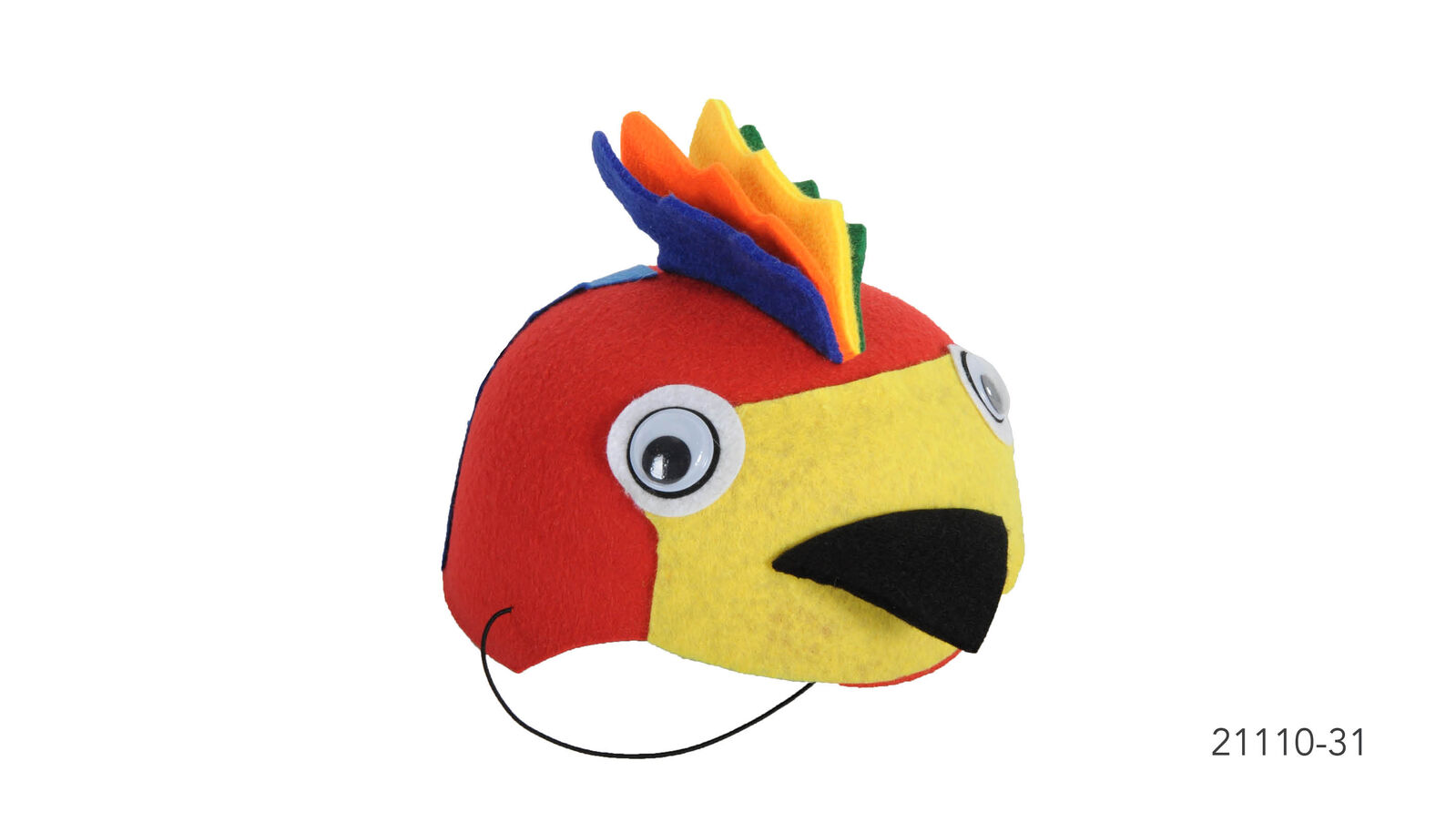 1x 55cm Parrot Animal Hat Costume Accessory | Felt | Elastic Chin Strap | Australian Theme V563-21110-31
