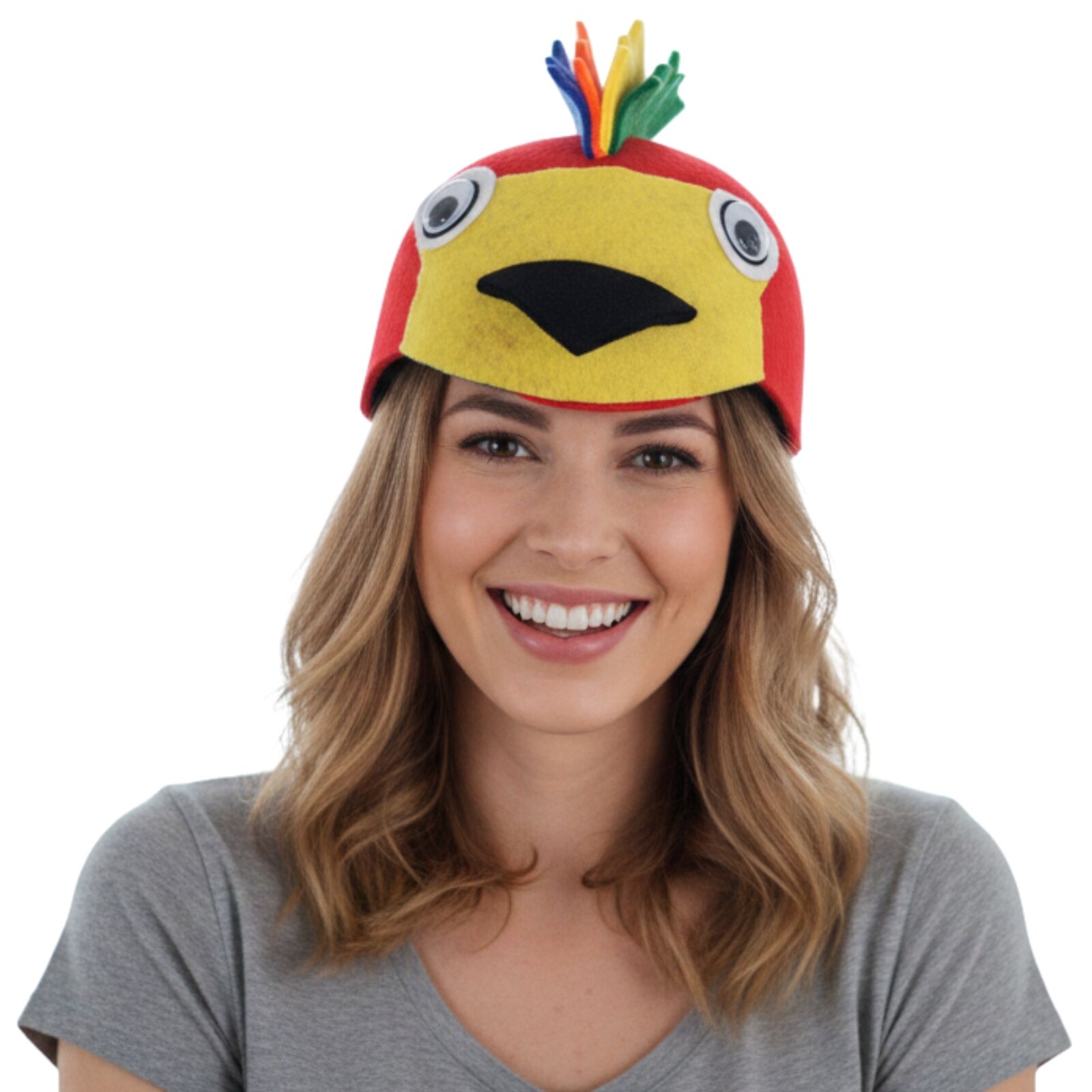 1x 55cm Parrot Animal Hat Costume Accessory | Felt | Elastic Chin Strap | Australian Theme V563-21110-31