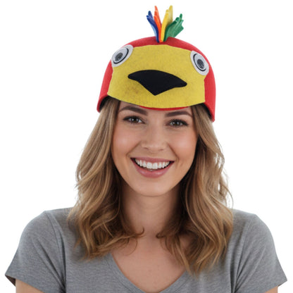 1x 55cm Parrot Animal Hat Costume Accessory | Felt | Elastic Chin Strap | Australian Theme V563-21110-31