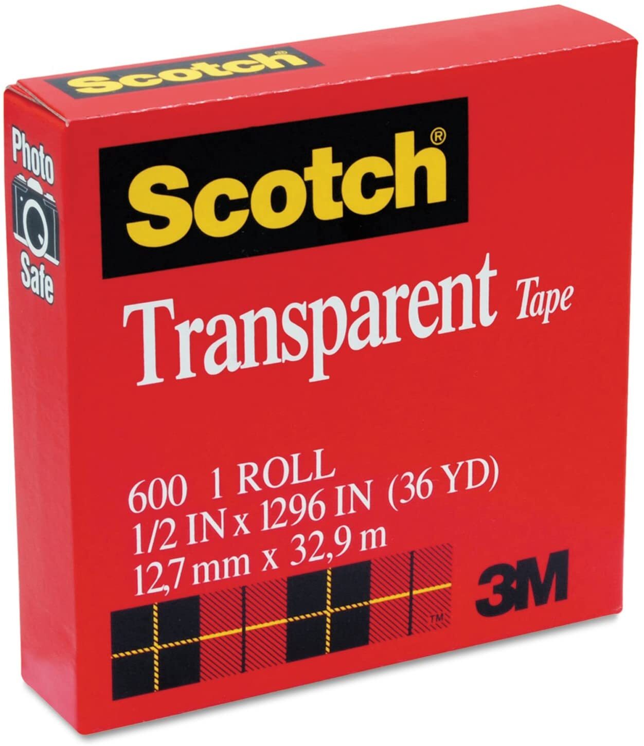 Scotch 3M Transparent Tape 12.7mm x 32.9m - MADE IN USA V563-21200074561