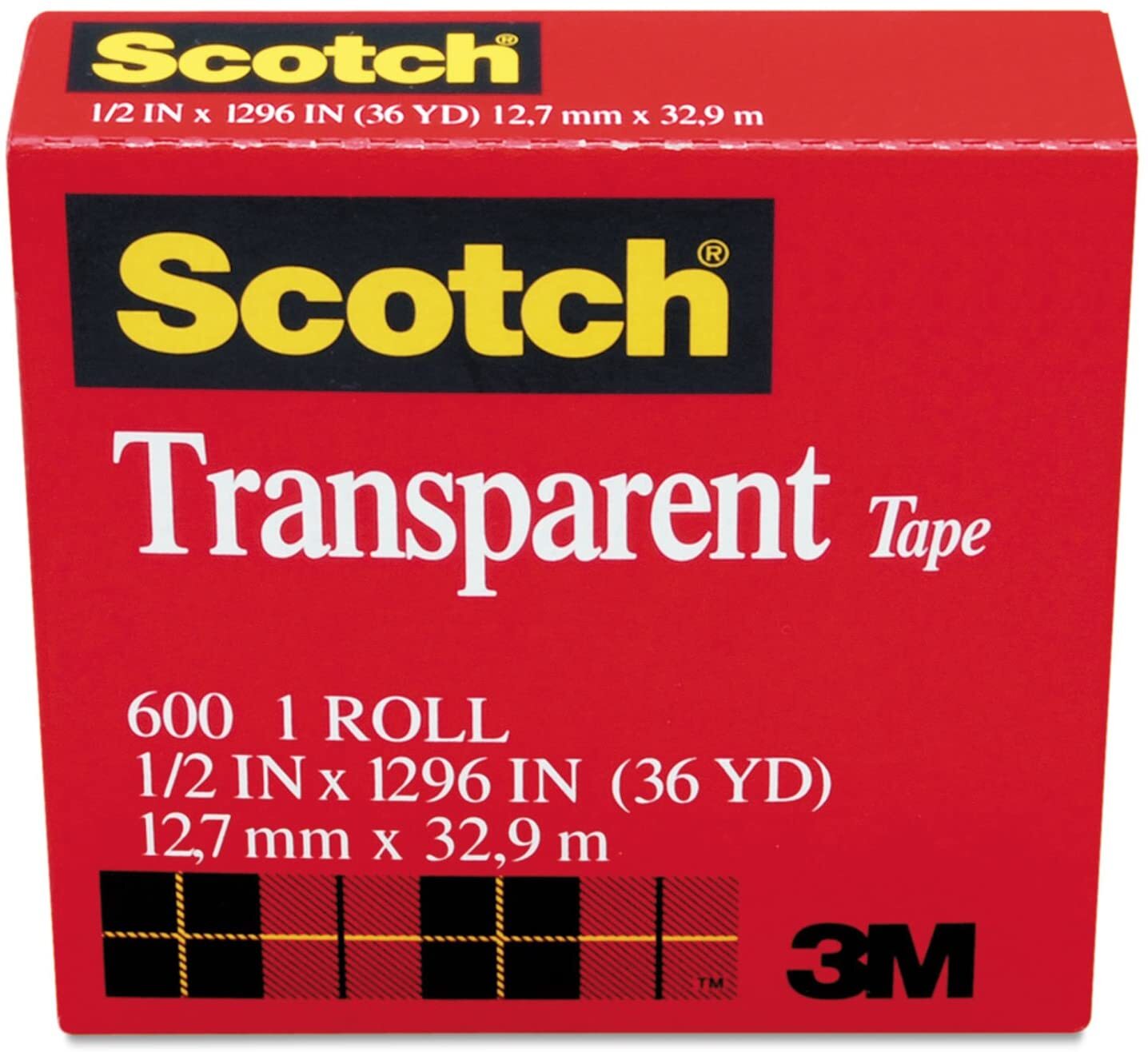 Scotch 3M Transparent Tape 12.7mm x 32.9m - MADE IN USA V563-21200074561