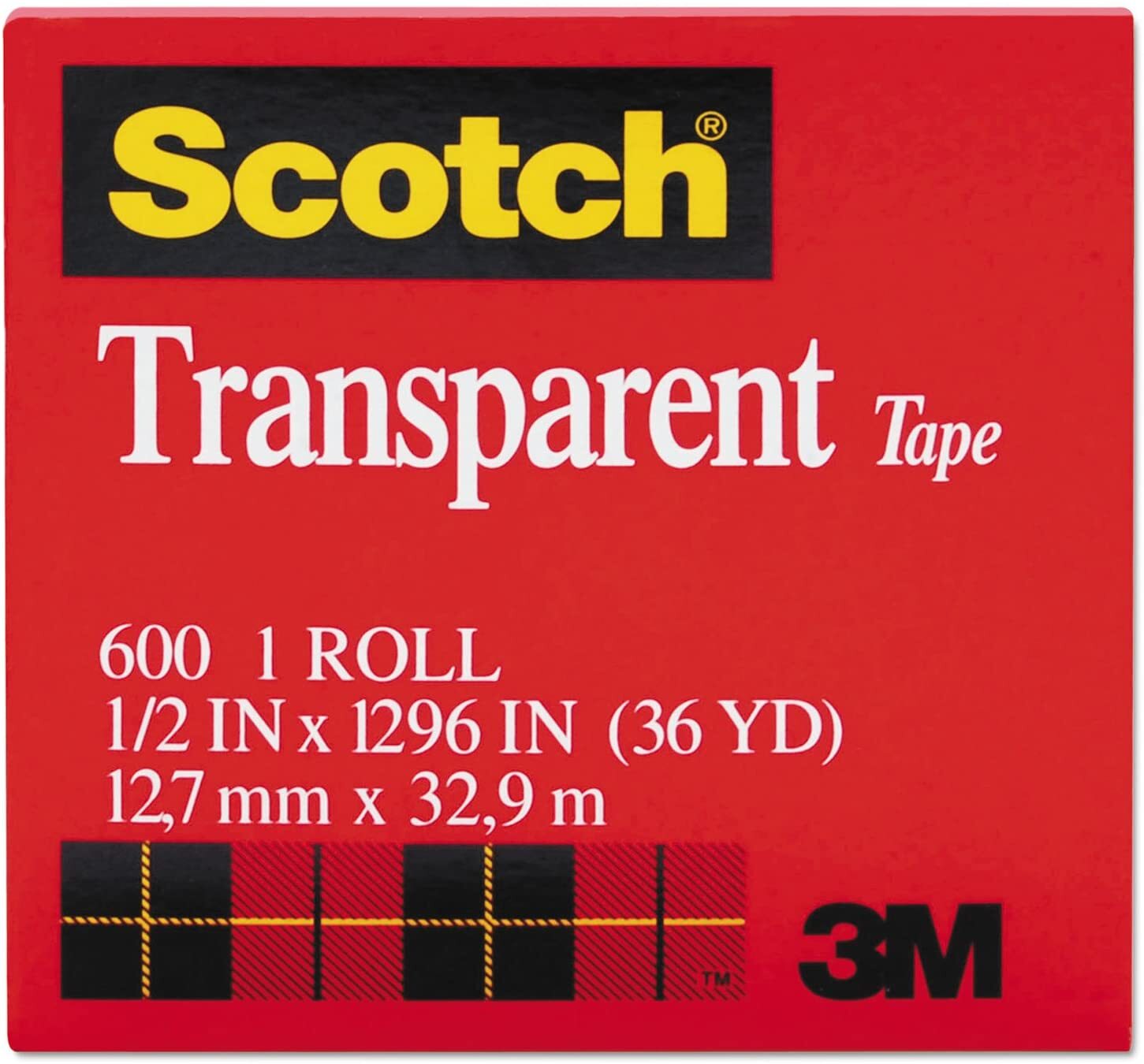 Scotch 3M Transparent Tape 12.7mm x 32.9m - MADE IN USA V563-21200074561