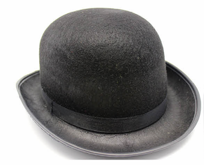 BOWLER HAT Party Vintage Costume Derby Felt Dance Halloween in Black V563-21210-BLK