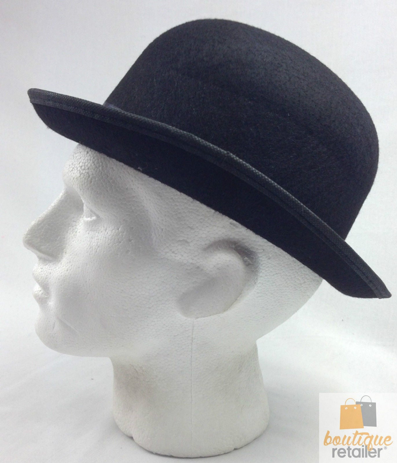 BOWLER HAT Party Vintage Costume Derby Felt Dance Halloween in Black V563-21210-BLK