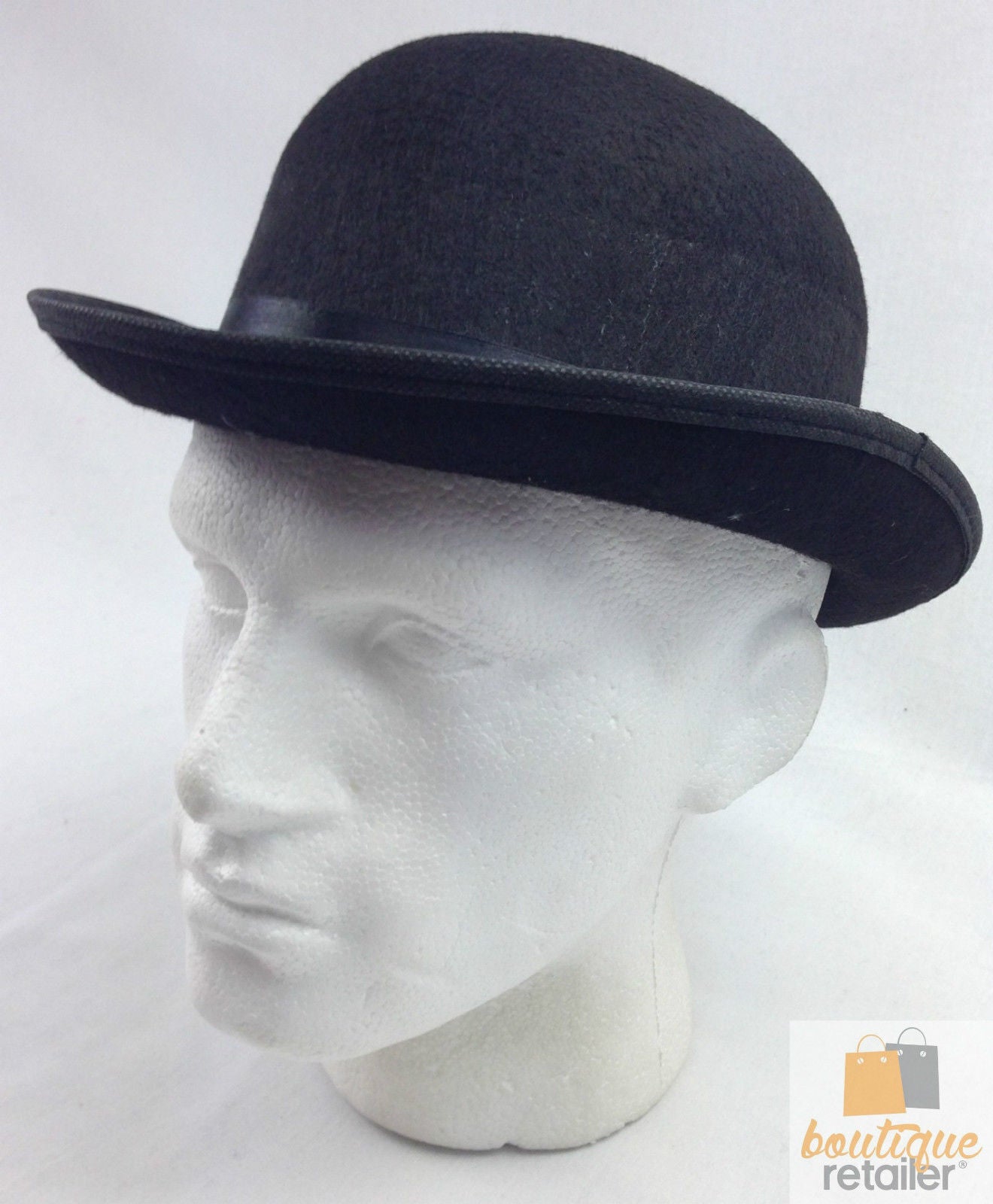 BOWLER HAT Party Vintage Costume Derby Felt Dance Halloween in Black V563-21210-BLK