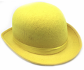BOWLER HAT Party Vintage Costume Derby Felt Dance Halloween in Yellow V563-21210-YELLOW