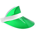 Green Perspex Visor with White Rim - Retro 80s Rave Accessory, Adjustable Fit Australia Day V563-21234-07