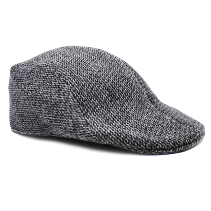 Mens Herringbone Driving Cabbie Hat Gatsby 20s Ivy Cap Flat Newsboy - Grey V563-21236-01