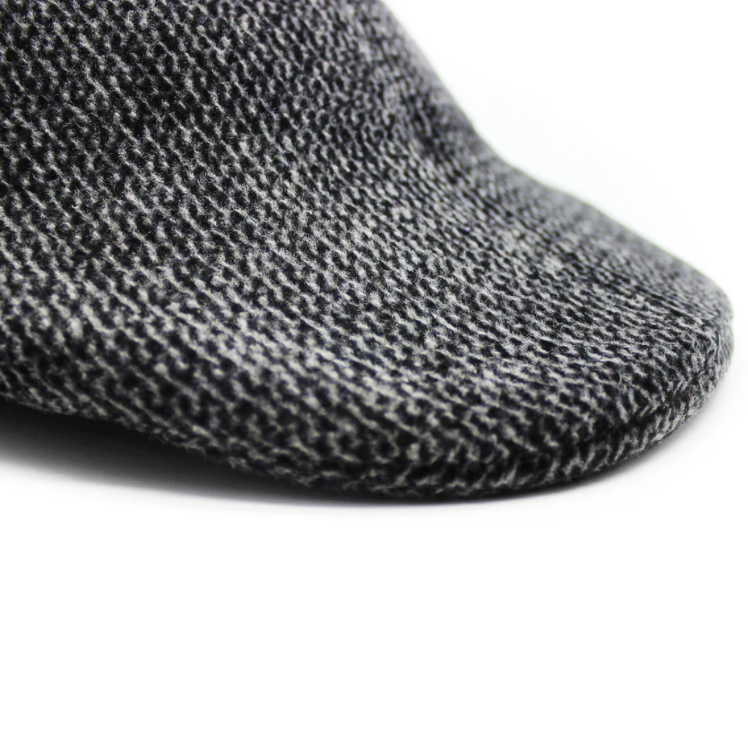 Mens Herringbone Driving Cabbie Hat Gatsby 20s Ivy Cap Flat Newsboy - Grey V563-21236-01
