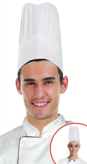 CHEFS HAT Chef Master Kitchen Cooking Baker Cap Costume Fancy BBQ Party - White V563-21271
