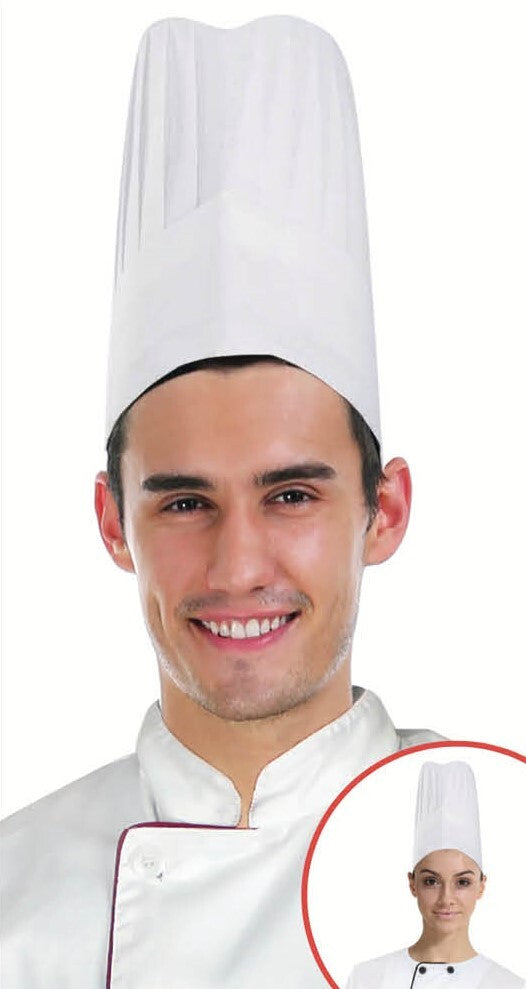 CHEFS HAT Chef Master Kitchen Cooking Baker Cap Costume Fancy BBQ Party - White V563-21271