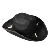 Crocodile Dundee-Style Black Cowboy Hat - Adjustable Chin Cord for Outback & Western Themes V563-21287-01