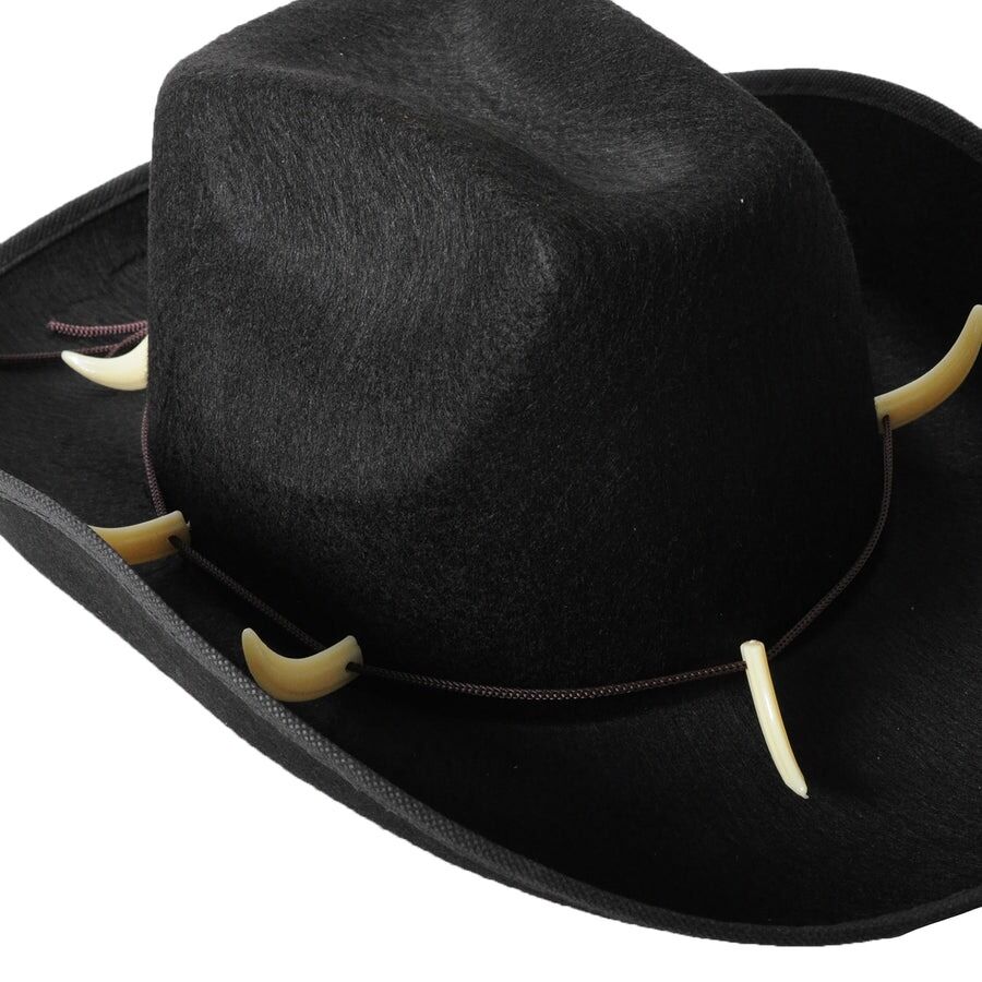 Crocodile Dundee-Style Black Cowboy Hat - Adjustable Chin Cord for Outback & Western Themes V563-21287-01