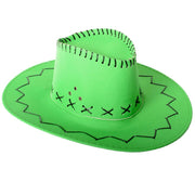 Fluro Green Cowboy Hat with Adjustable Chin Cord - Fun Western-Themed Australia Day V563-21293-11