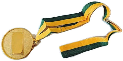 METAL WINNER GOLD MEDAL 1st Party Favours Sports Day 40cm Ribbon - Green/Gold V563-2142