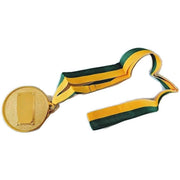 METAL WINNER GOLD MEDAL 1st Party Favours Sports Day 40cm Ribbon - Green/Gold V563-2142