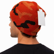 Camo Beanie Hat Winter Ski Army Military Hunting Warm - Orange Camouflage - One Size