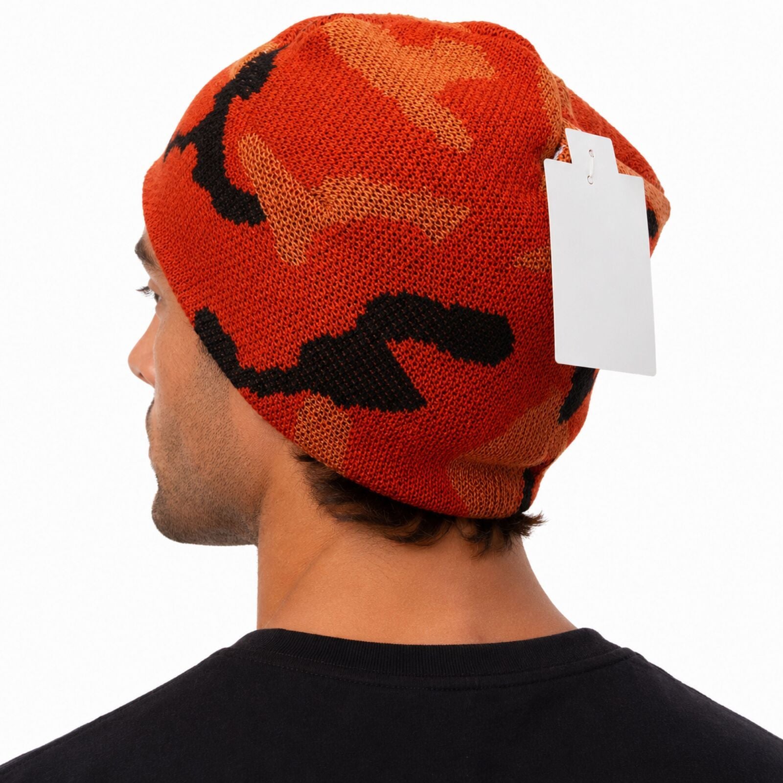Camo Beanie Hat Winter Ski Army Military Hunting Warm - Orange Camouflage - One Size