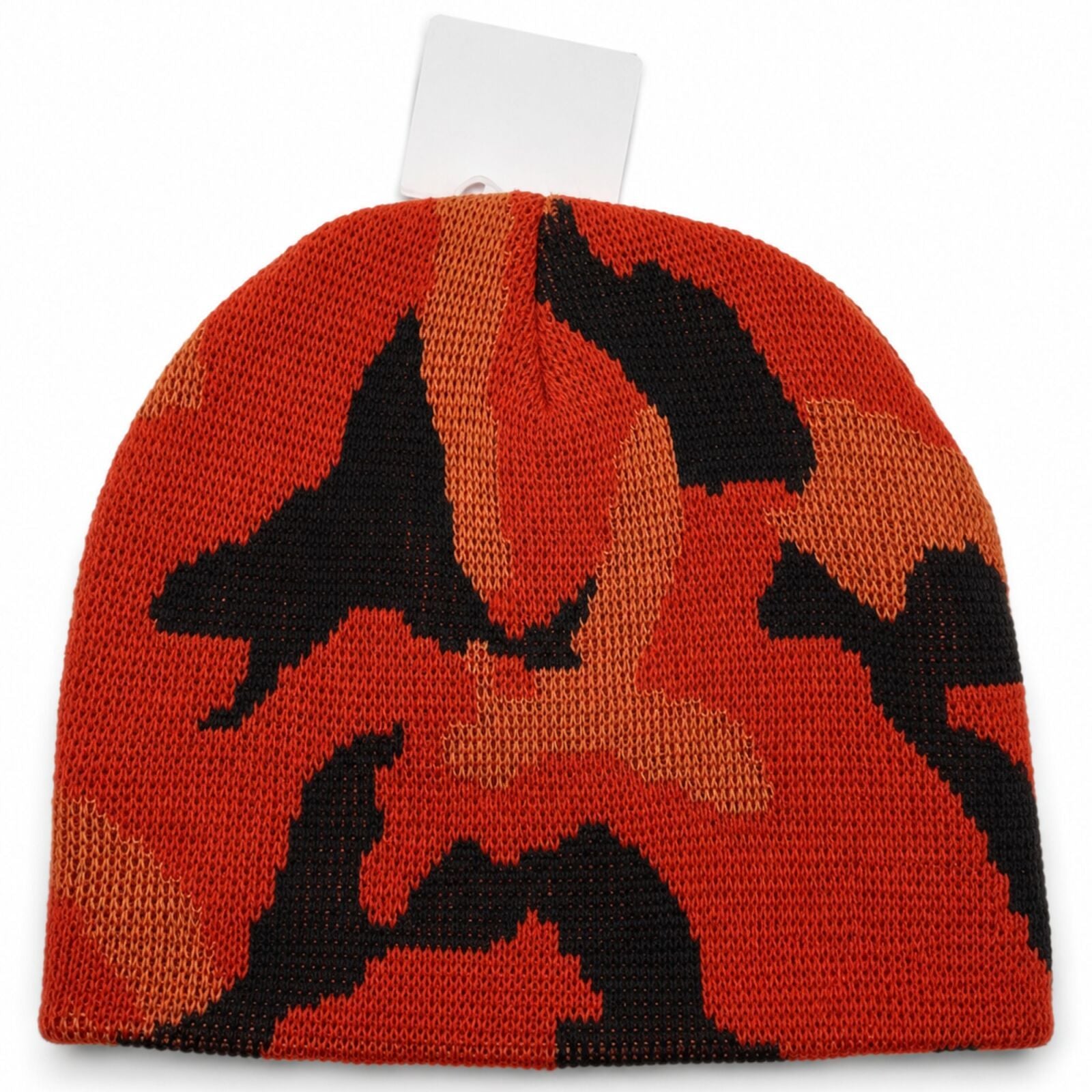 Camo Beanie Hat Winter Ski Army Military Hunting Warm - Orange Camouflage - One Size