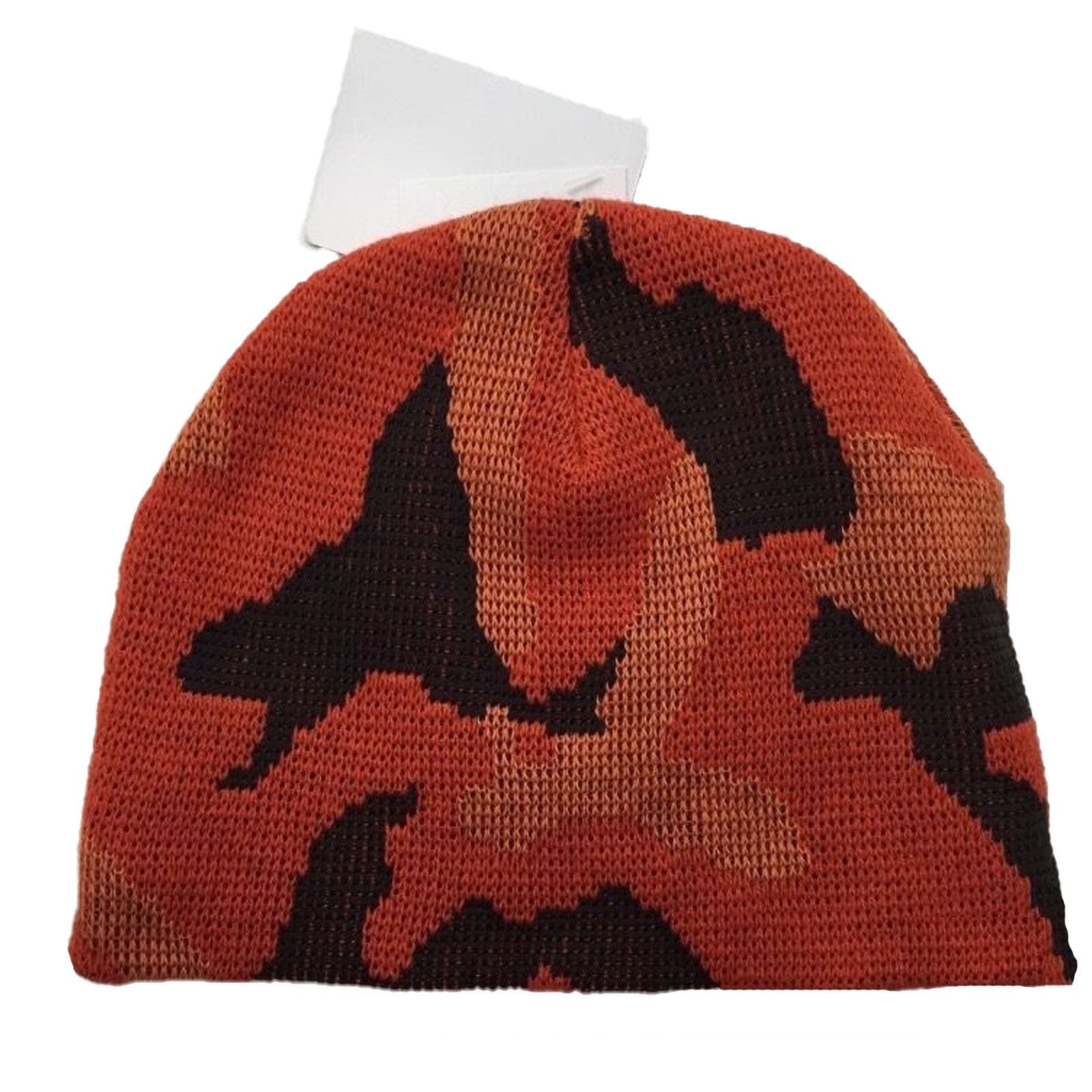 Camo Beanie Hat Winter Ski Army Military Hunting Warm - Orange Camouflage - One Size