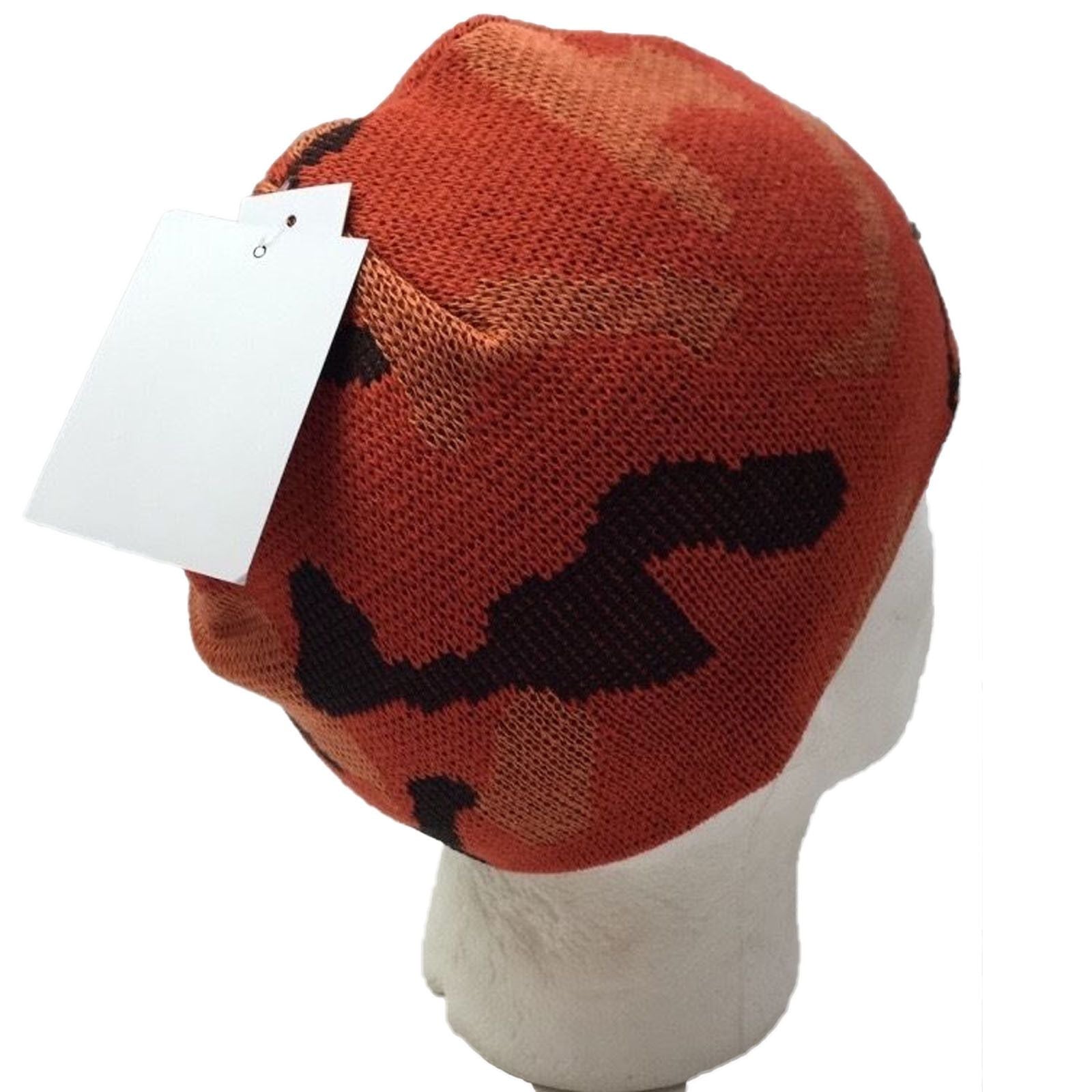 Camo Beanie Hat Winter Ski Army Military Hunting Warm - Orange Camouflage - One Size